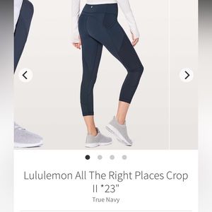 Lululemon All the right places 23” navy size 8